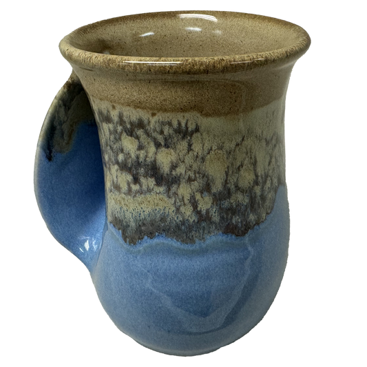 The Original Handwarmer Mug: Sandy Beach / Left Hand