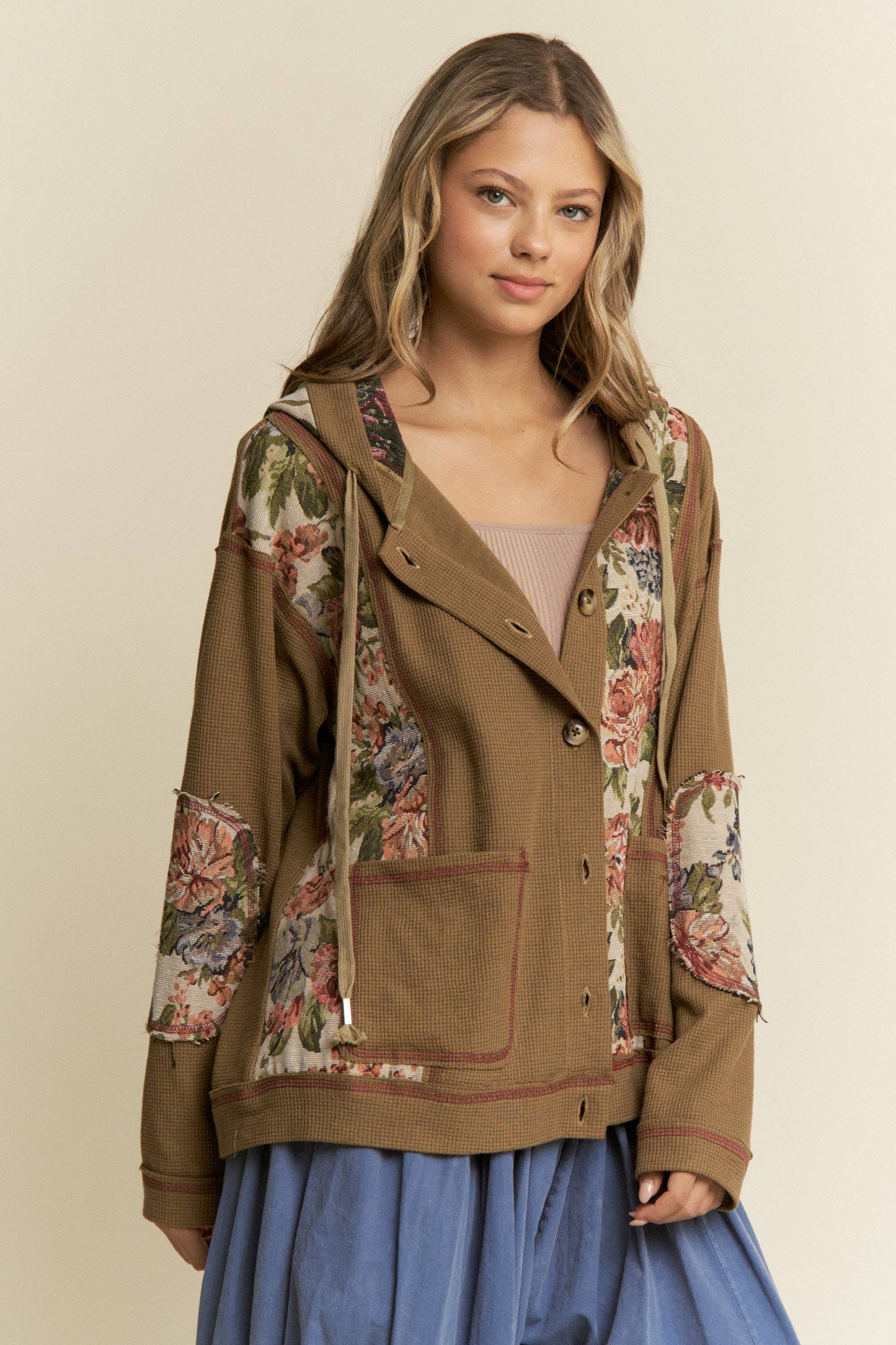 Teddy Bear Design Knit Hooded Jacket