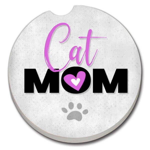 Cat Mom Absorbent Stone Car Coaster 1 Pk