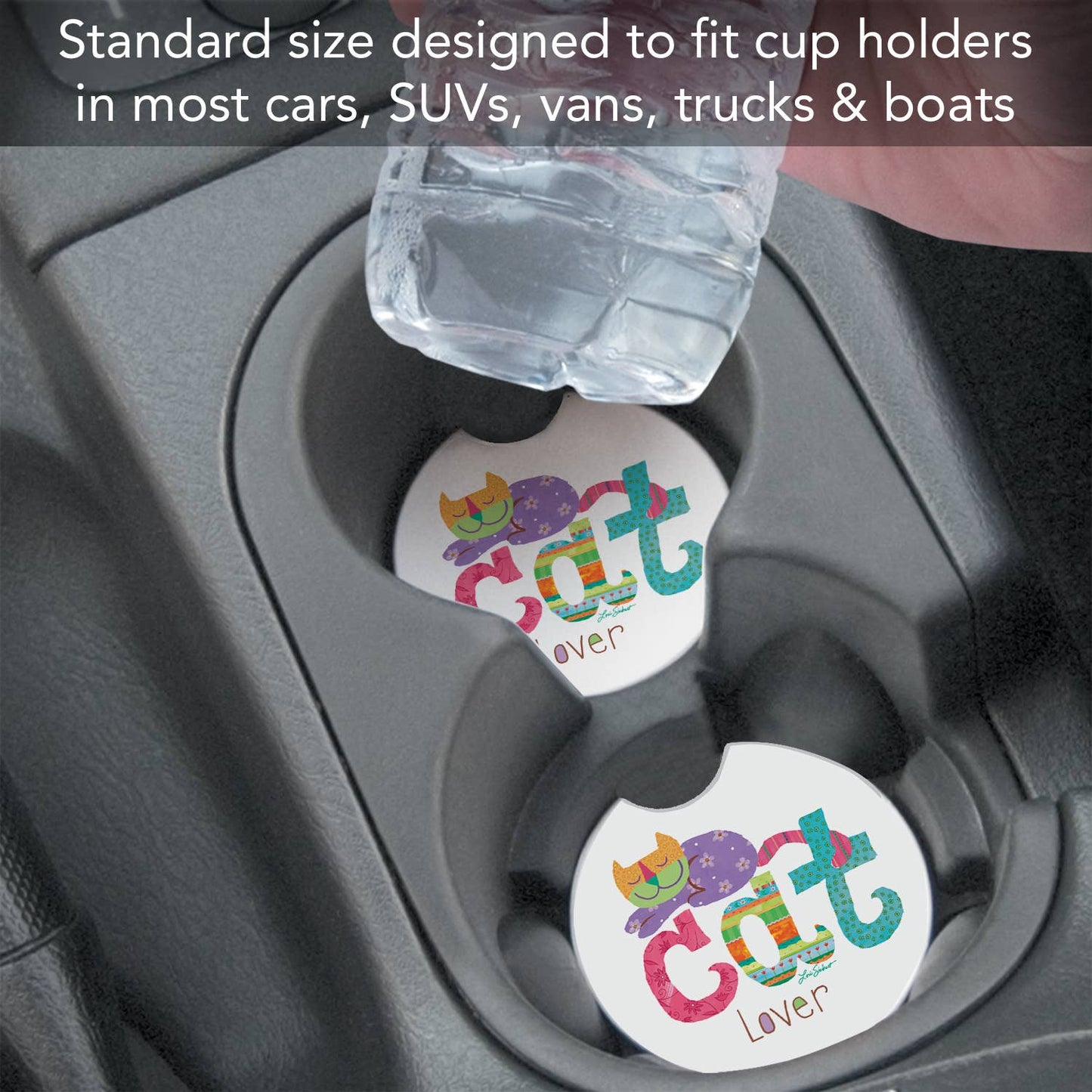 Cat Lover Absorbent Stone Car Coaster 1 Pk