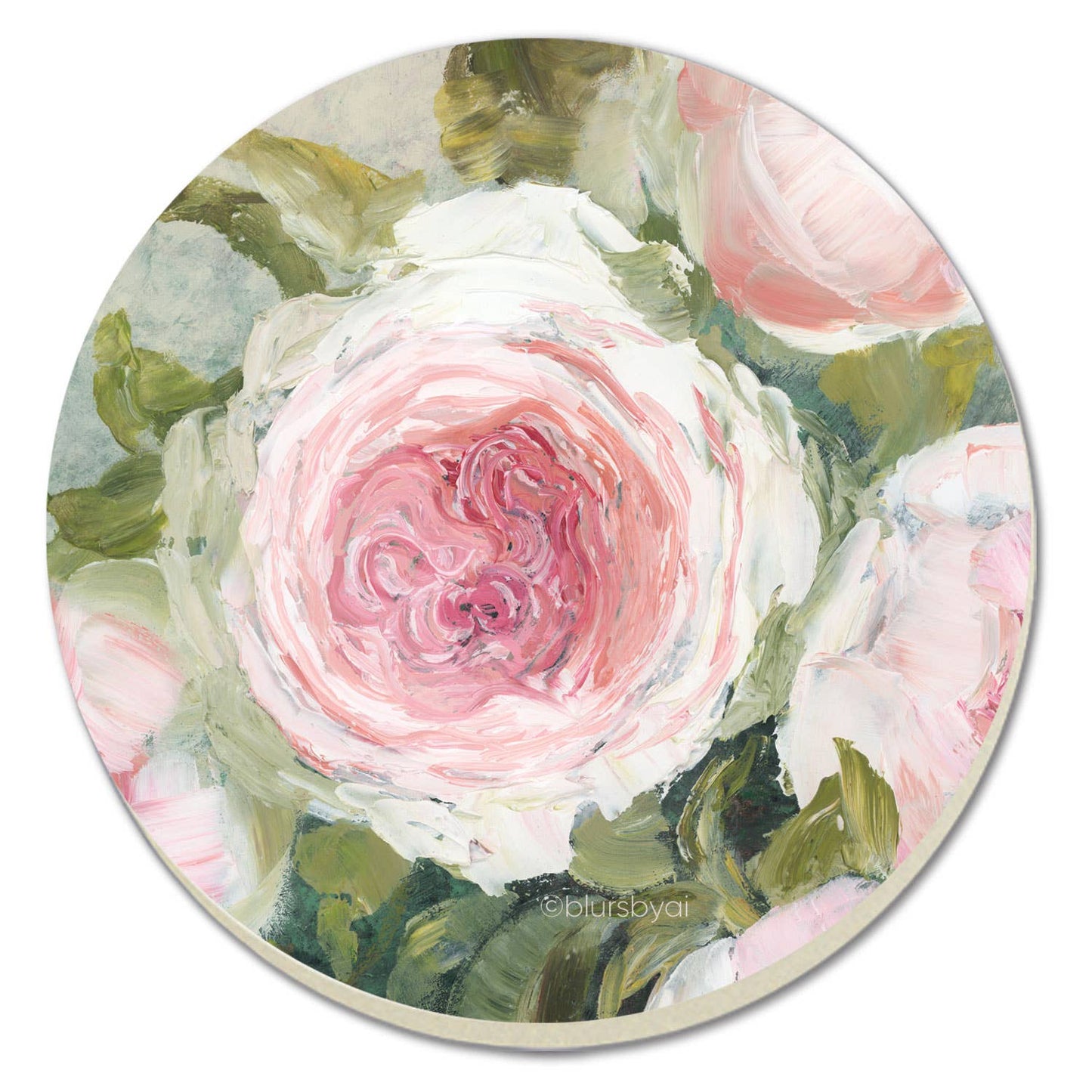 "Aged Beauty" 4 Pack Round Absorbent Stone Coasters