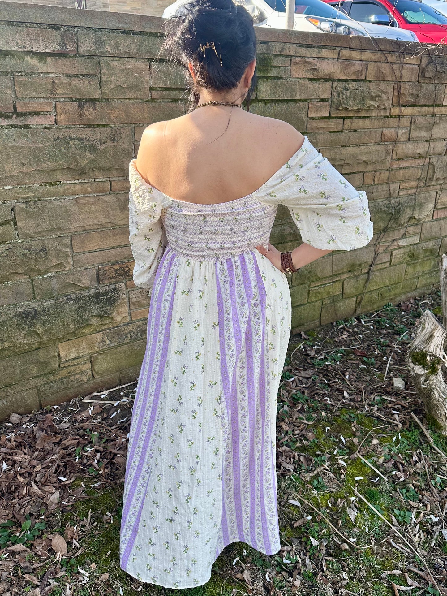 Floral Print Smocked Dress