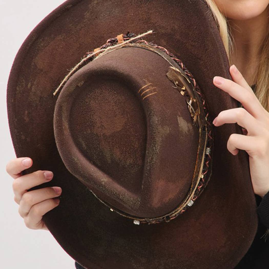 Vintage Versatile Shapeable Cowgirl & Fedora Hat: BR