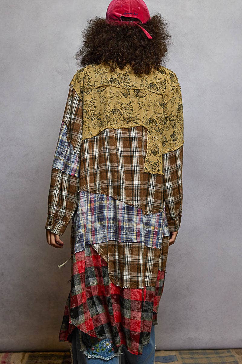 Long  patchwork maxi jacket