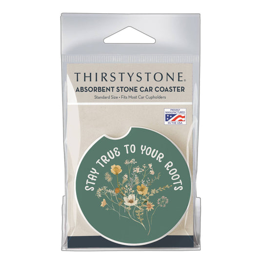 "Roots" Absorbent Stone Car Coaster 1pk