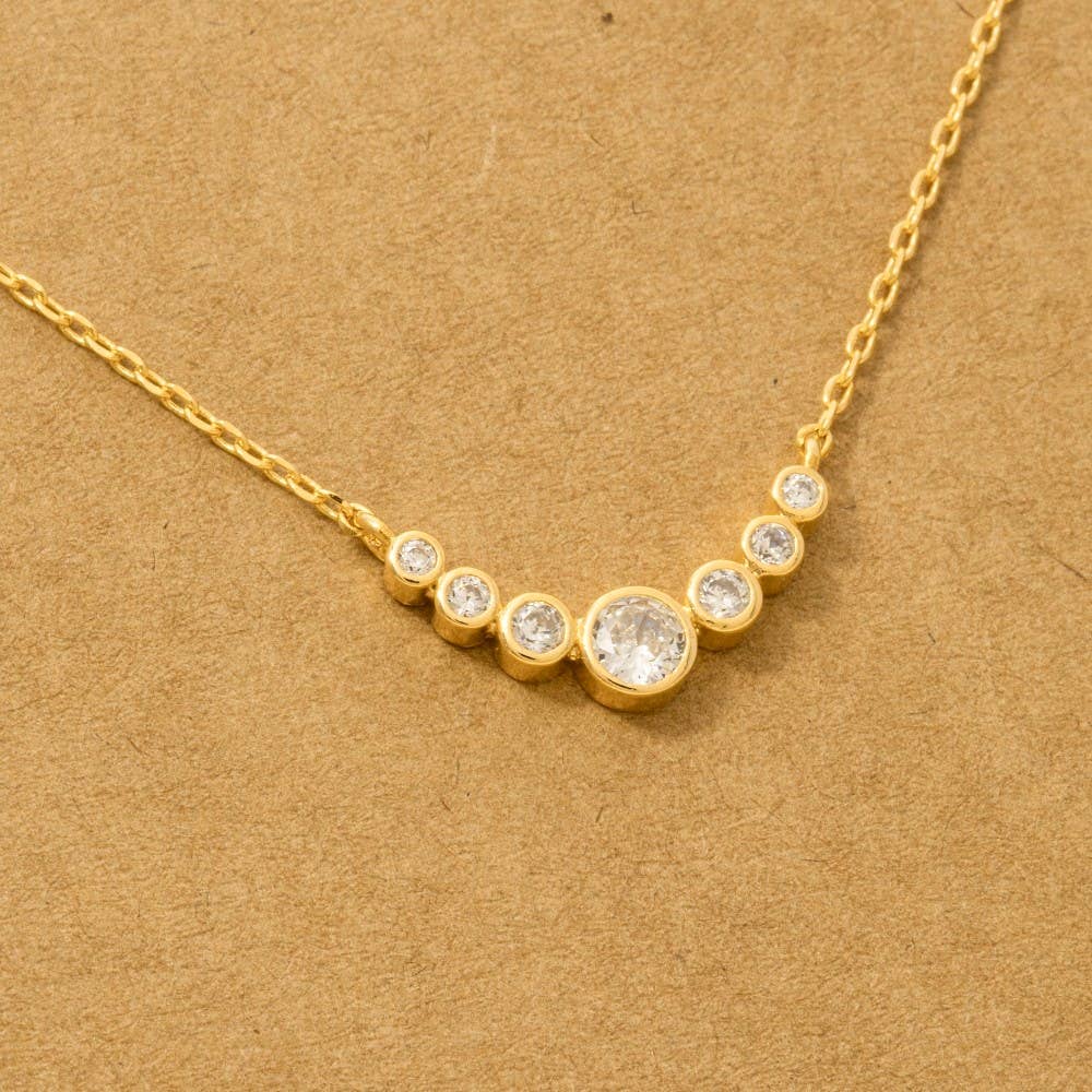 Elegant Jewel Link Charm Necklace: G