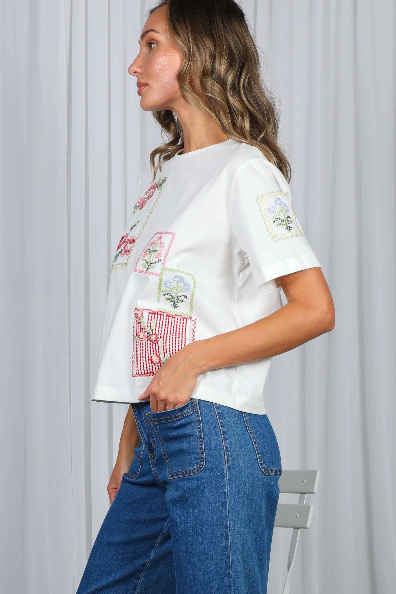 Cross-Stitch Embroidered Top