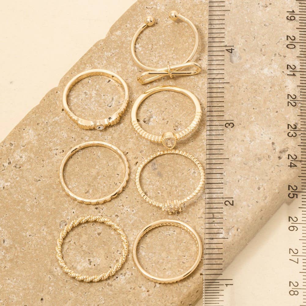 Seven Piece Assorted Rings Set: GCL