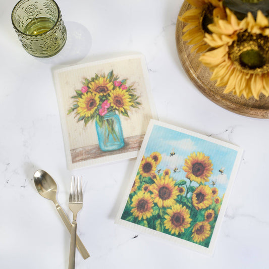 Sunflower Bees Swedish Cloth Set