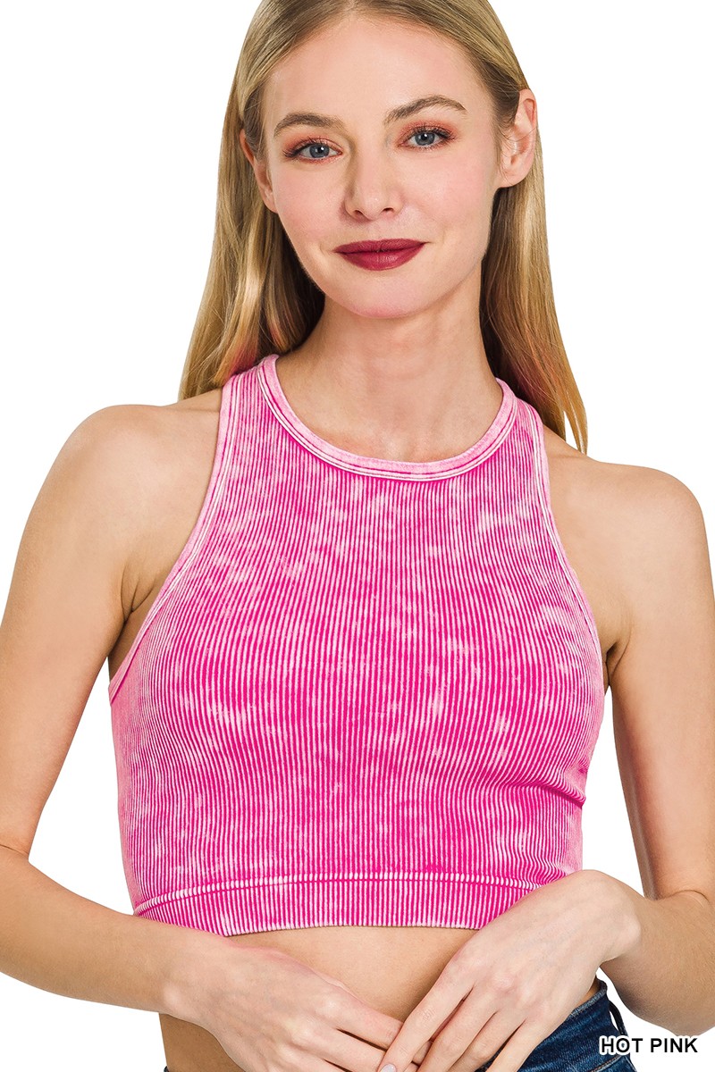 Washed Ribbed Seamless Bralette