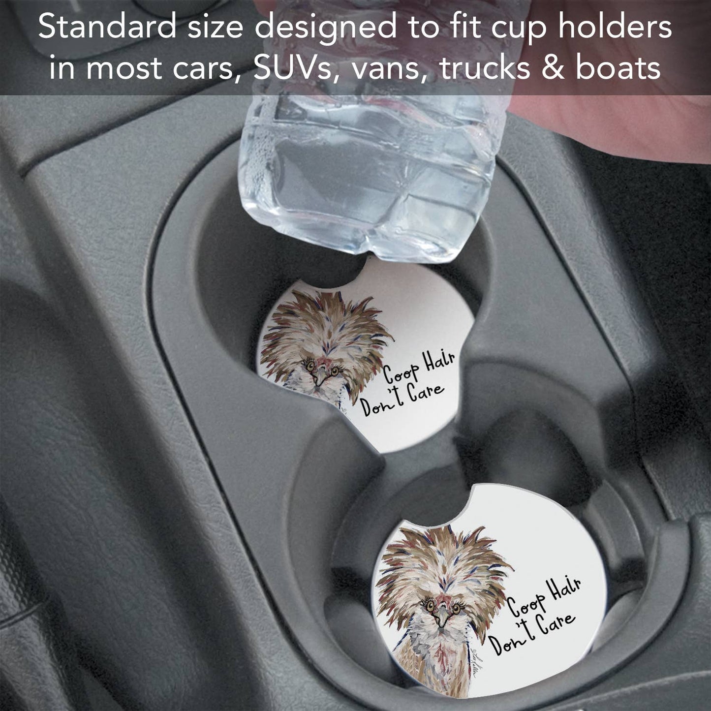 "Coop Hair" Absorbent Stone Car Coaster