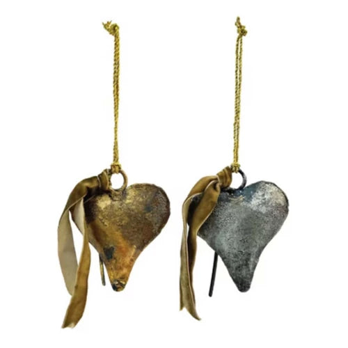 Metal Heart Bell Ornament