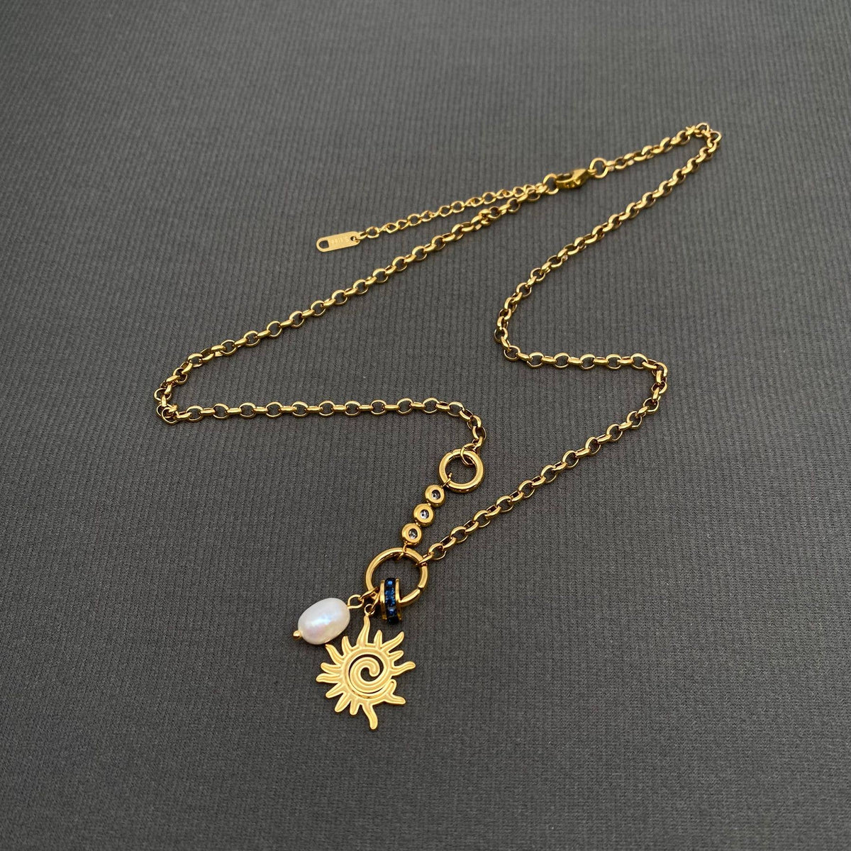 Vortex Sun 18K Gold Plated Stainless Steel Necklace - FGS/MS