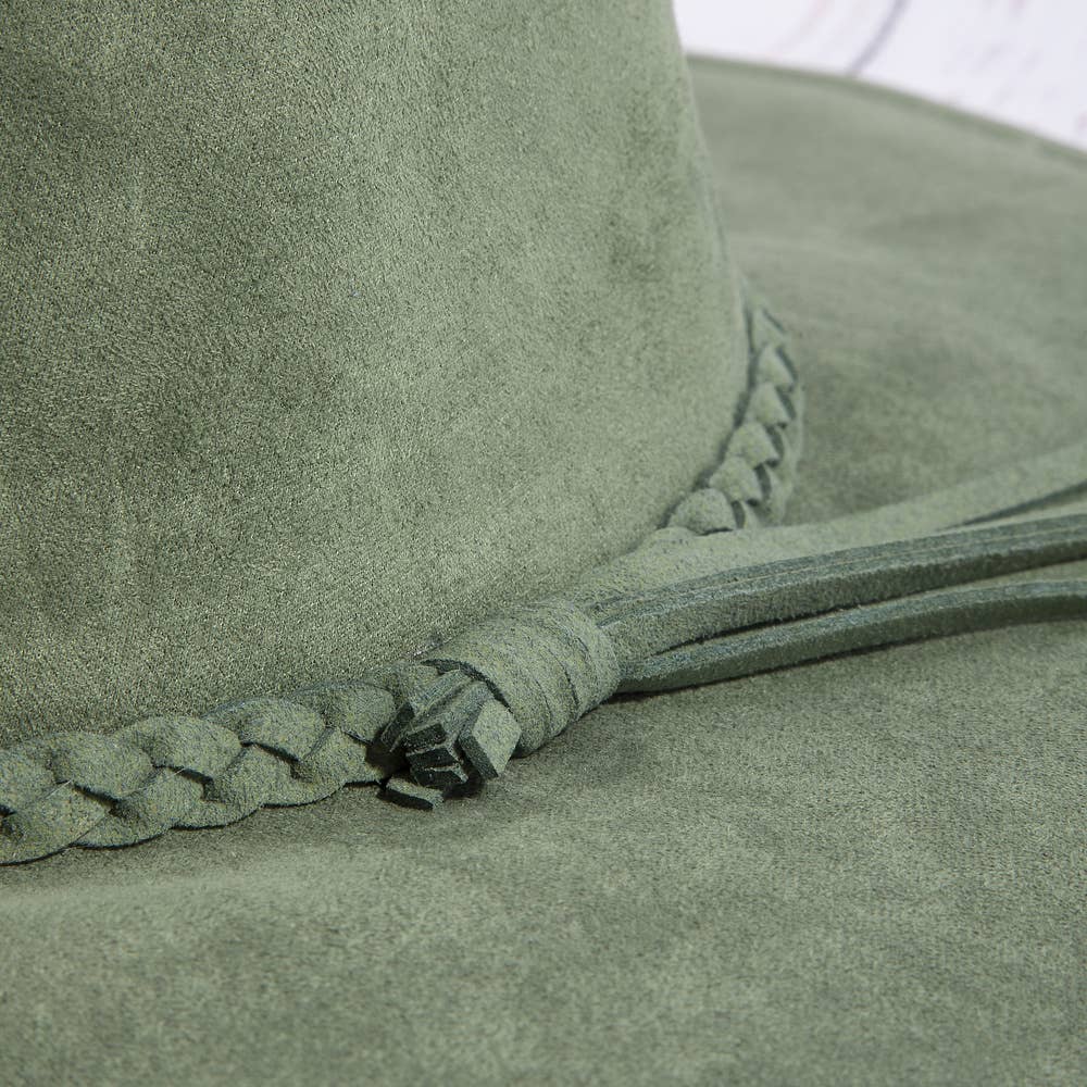 Wide Brim Braided Tassel Fedora Hat: MV