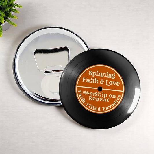 Tap and Play | Scannable Vinyl Record Magnets: Spinning Faith and Love / Magnet