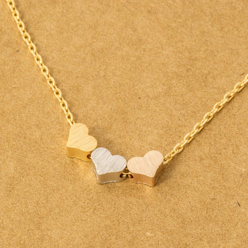 Gold Dipped Heart Hoop Pendant Necklace: G