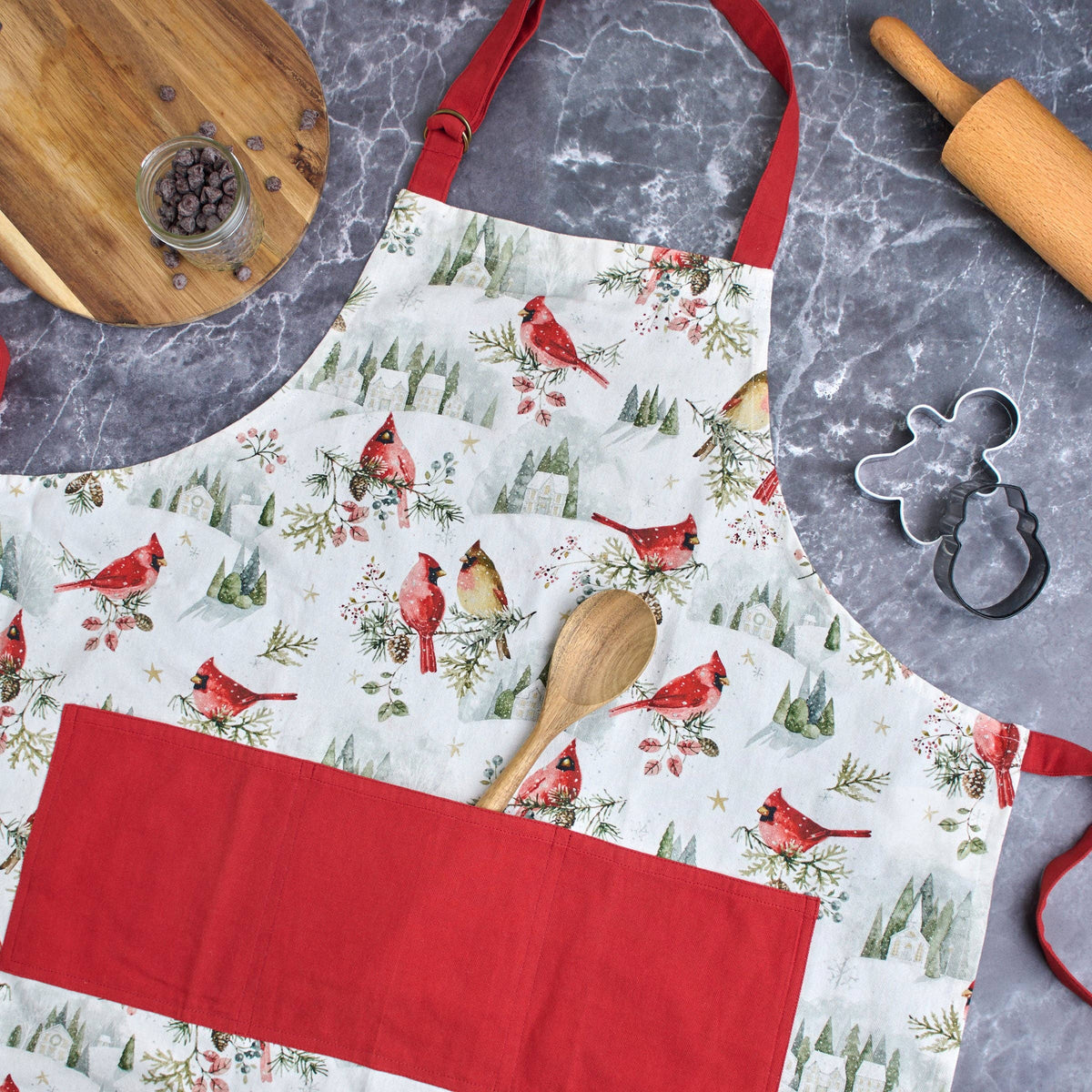 Cardinal Couple Apron