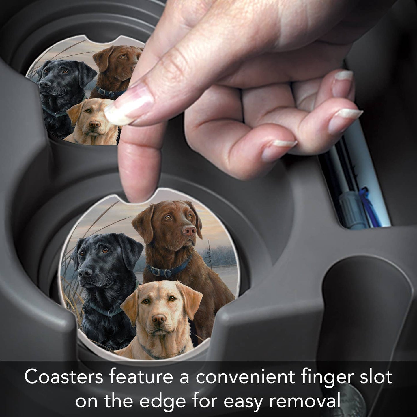 Hunting Dogs Absorbent Stone Car Coaster