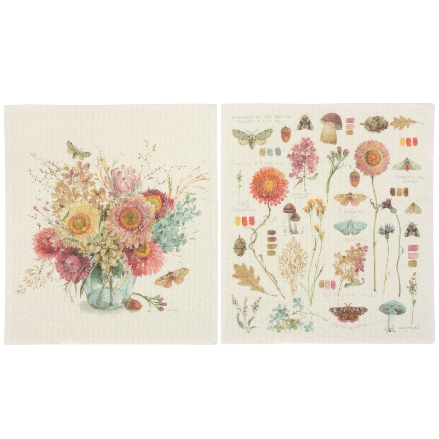 Fall Florals Vase Swedish Dishcloth Set