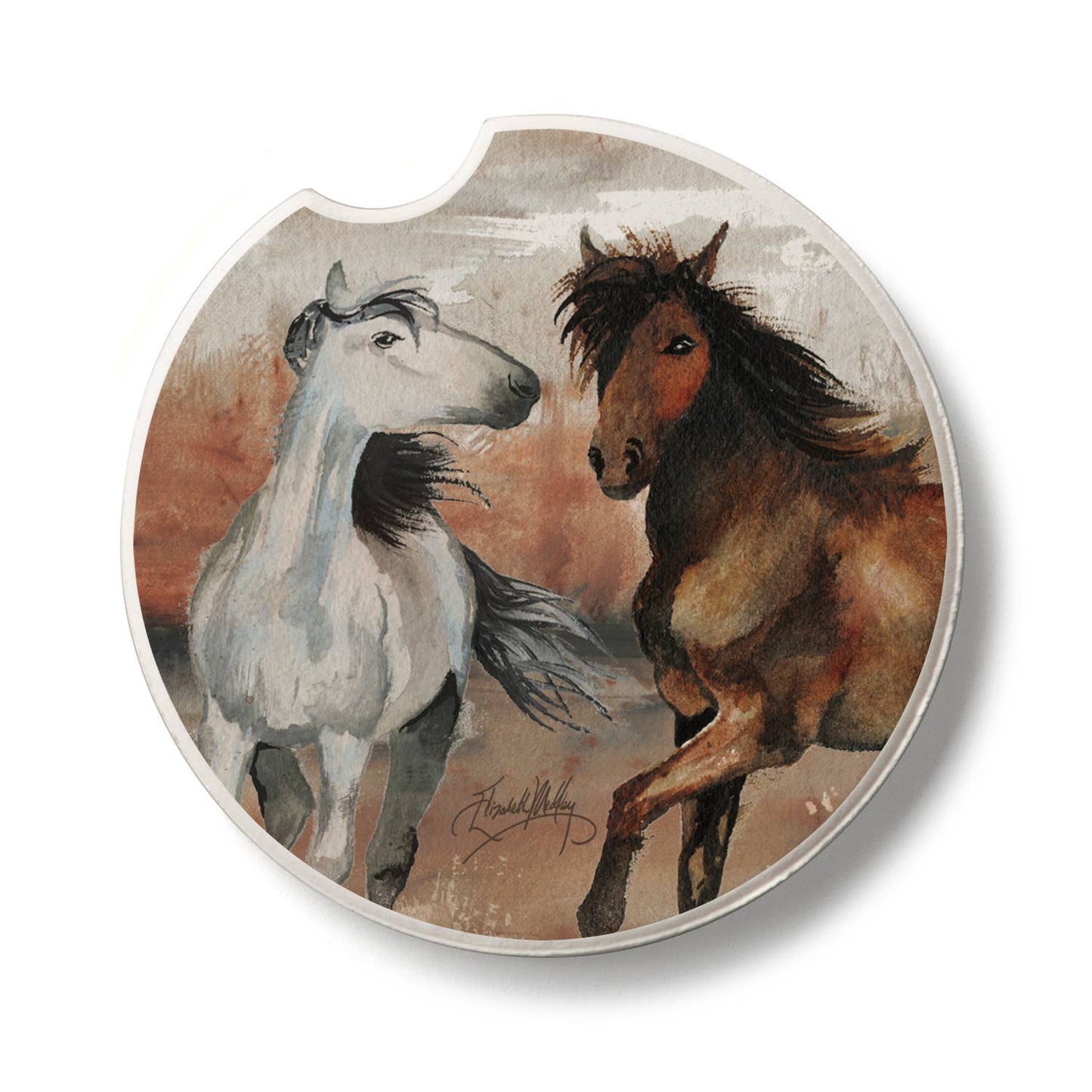 Thirstystone "Southwest Horses" Absorbent Stone Car Coaster