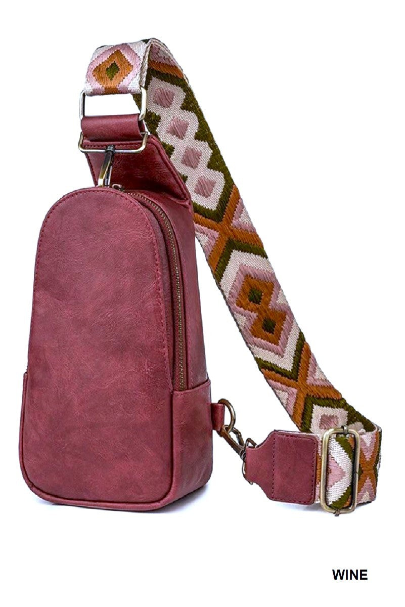 Vegan Leather Sling Cross Body Bag