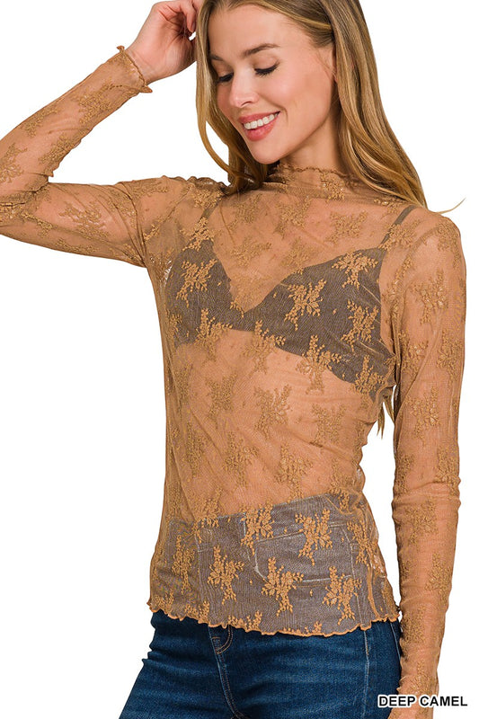 Lace See-through Layering Top