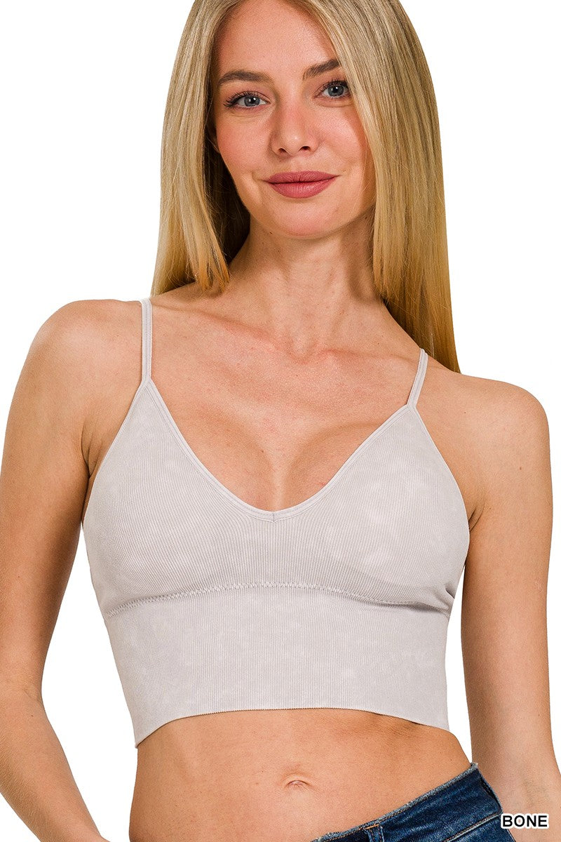 Washed Ribbed Seamless Bralette