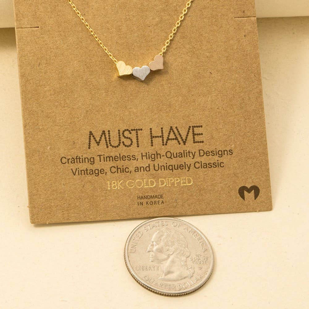 Gold Dipped Heart Hoop Pendant Necklace: G