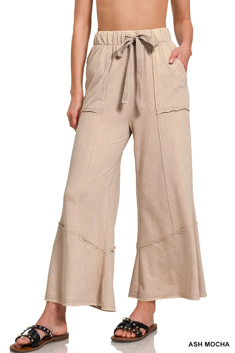 Exposed-seam Flare Hem Pants With Pockets