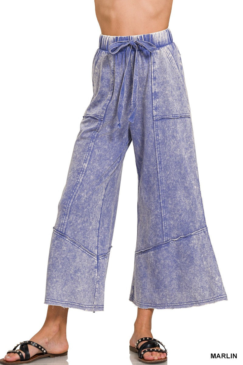 Exposed-seam Flare Hem Pants With Pockets