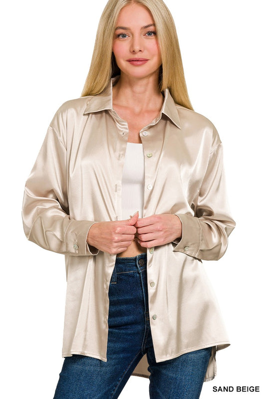 Satin Button Up
