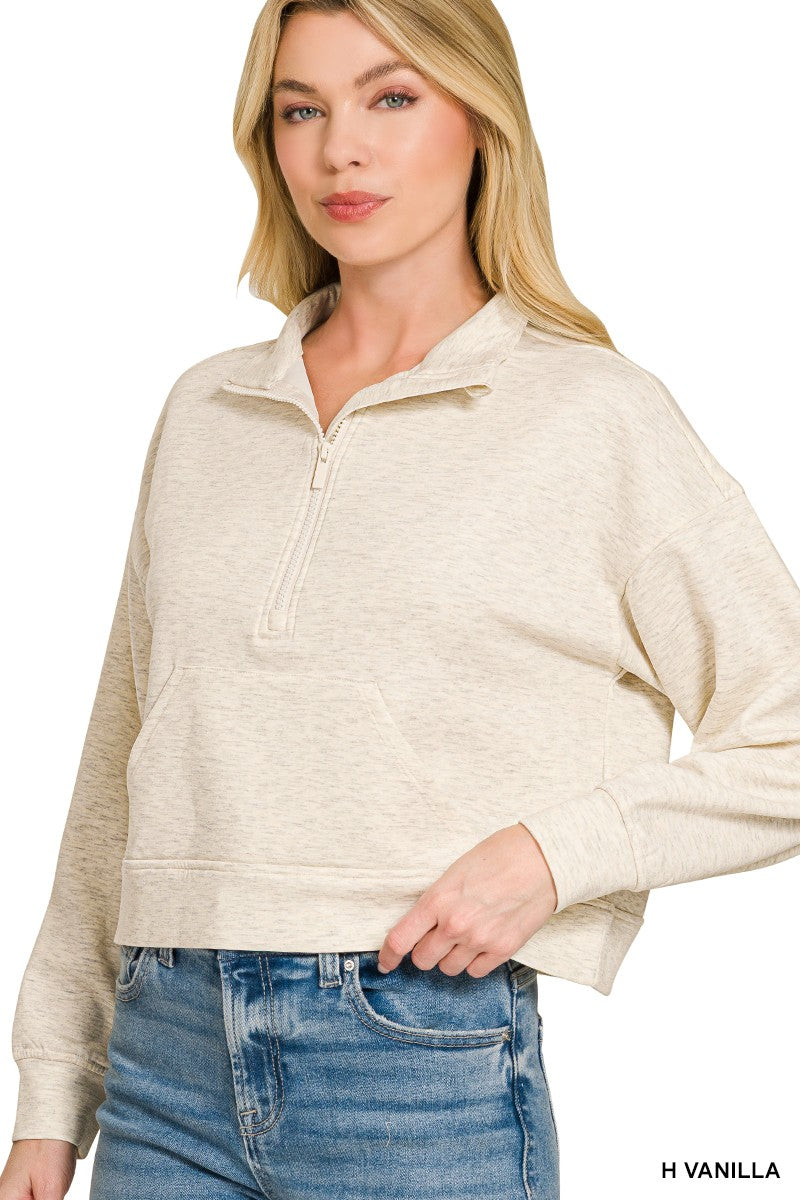 Scuba Half Zip Pullover With Kangaroo Pockets