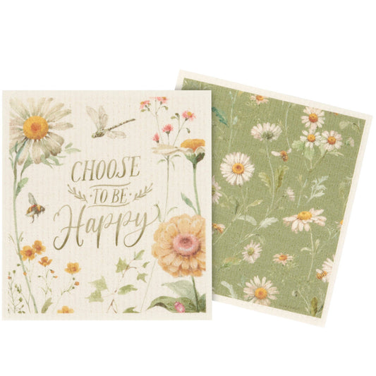 Choose Happy Swedish Dishcloth Set