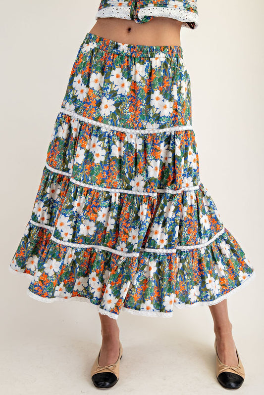 Floral lace skirt