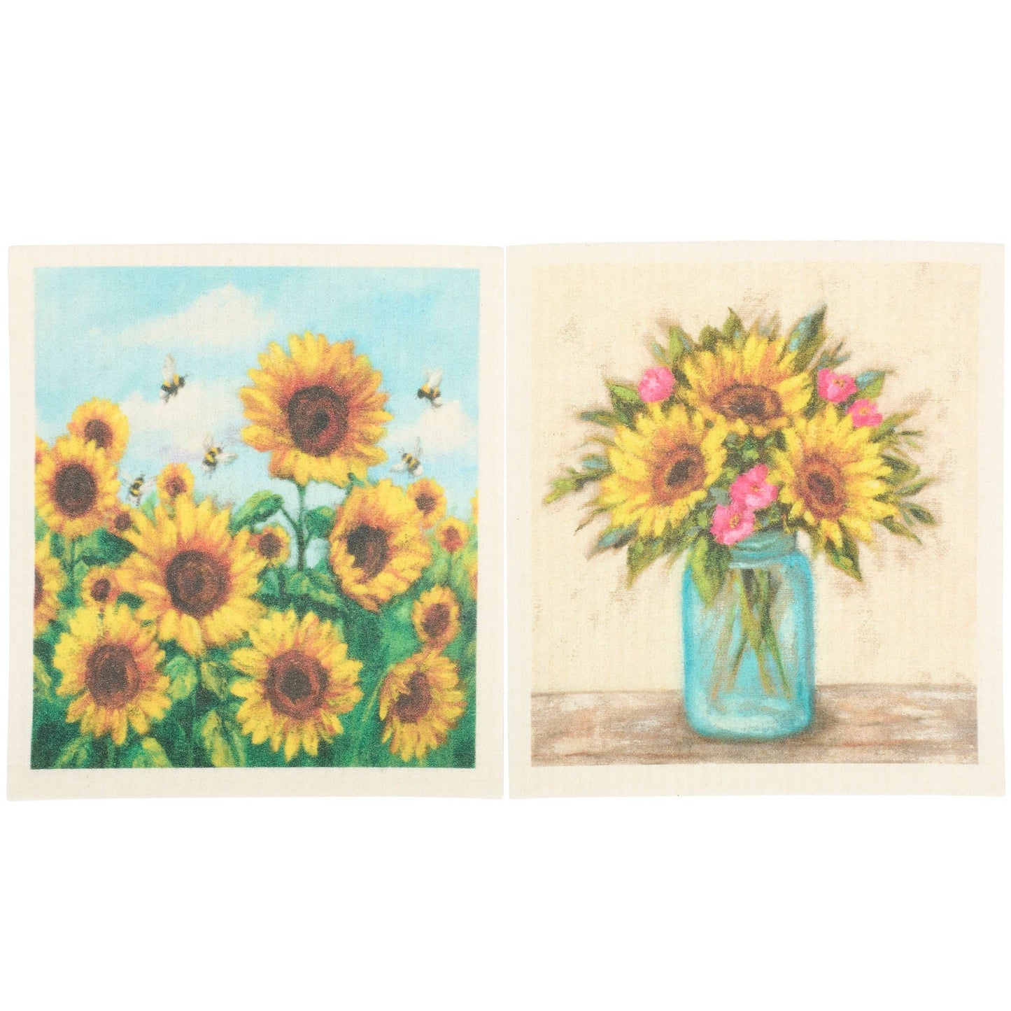 Sunflower Bees Swedish Cloth Set