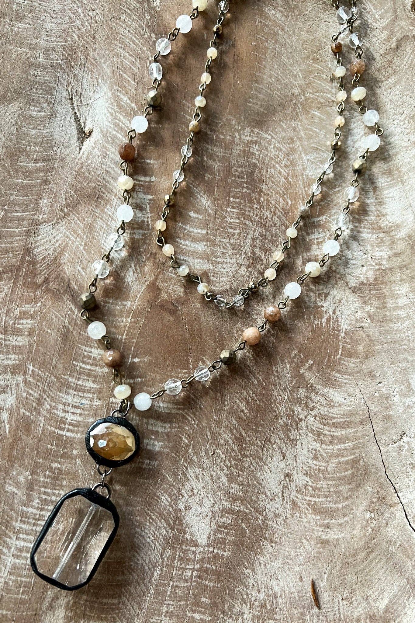 Micah Necklace in Bronze Taupe