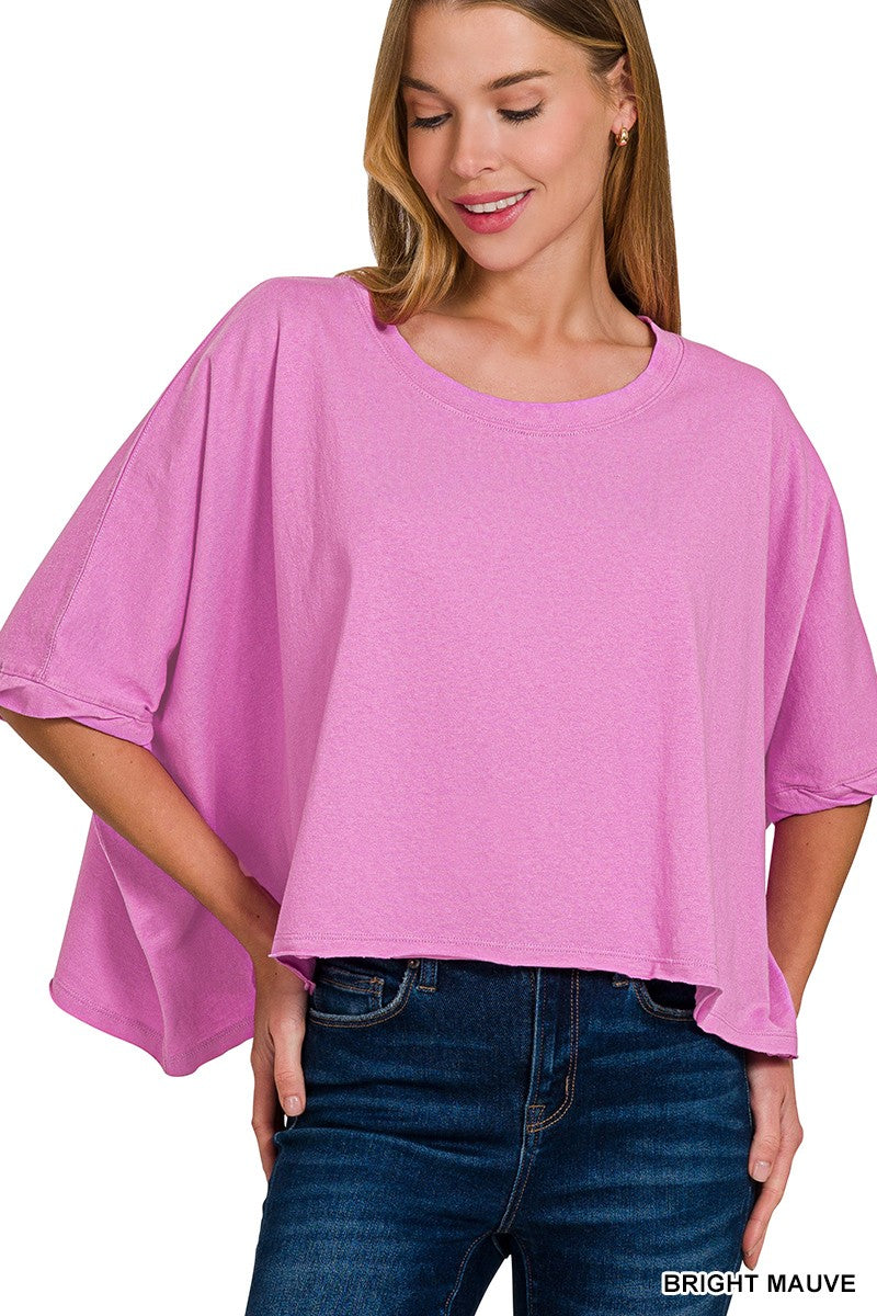Oversized One Size Cropped Tee