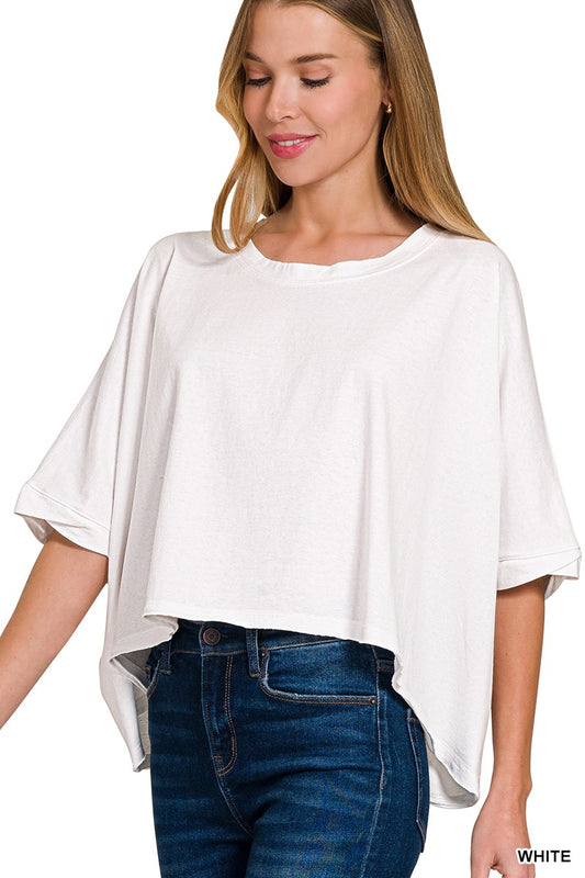 Oversized One Size Cropped Tee