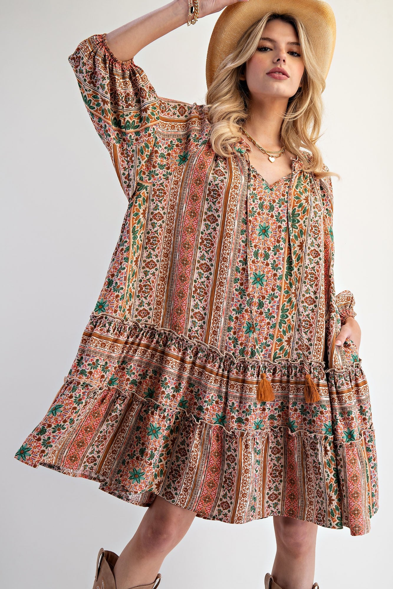 Green Peasant Dress
