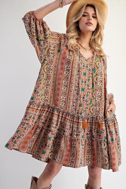 Green Peasant Dress
