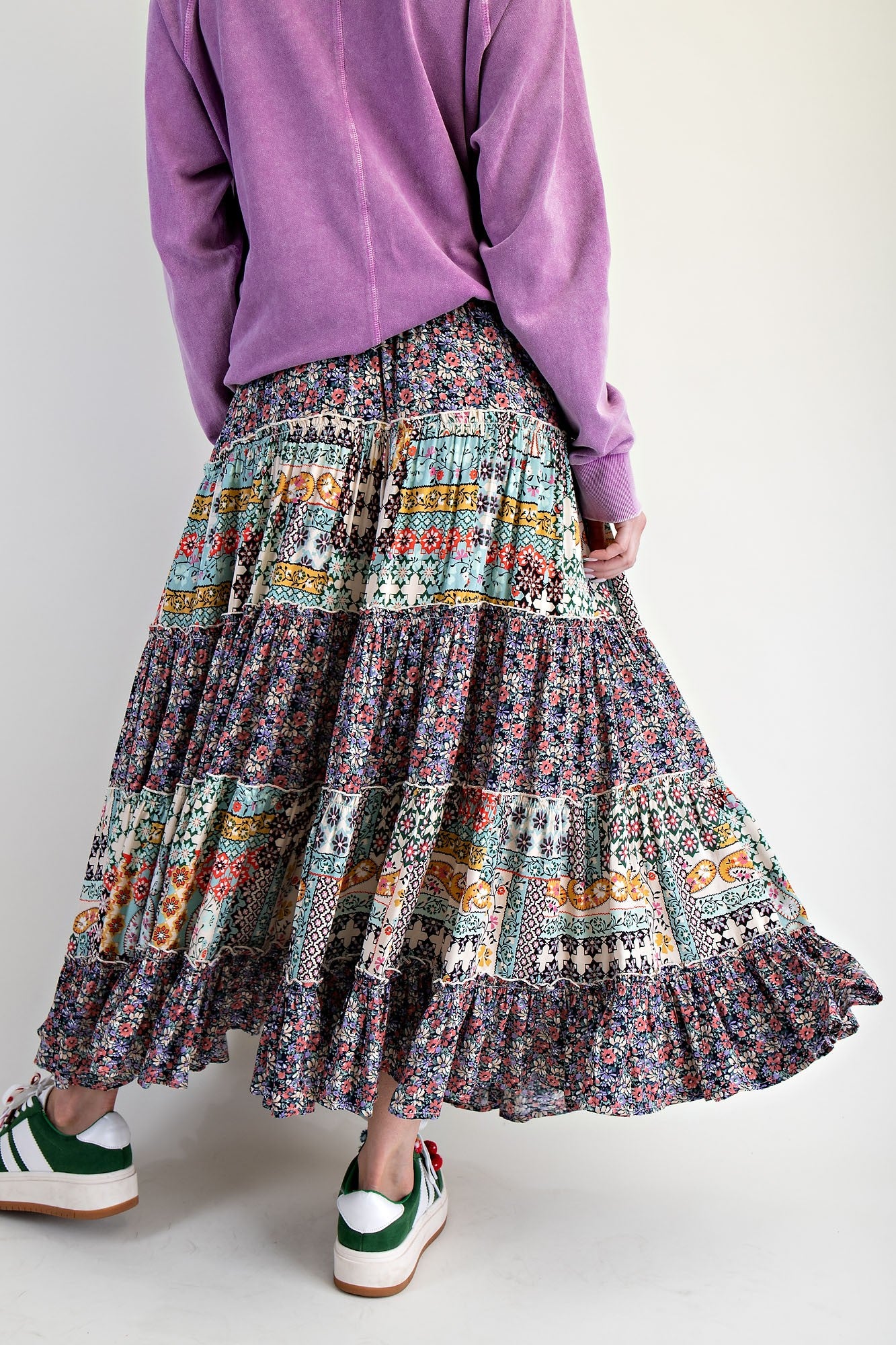 Gypsy tiered maxi skirt