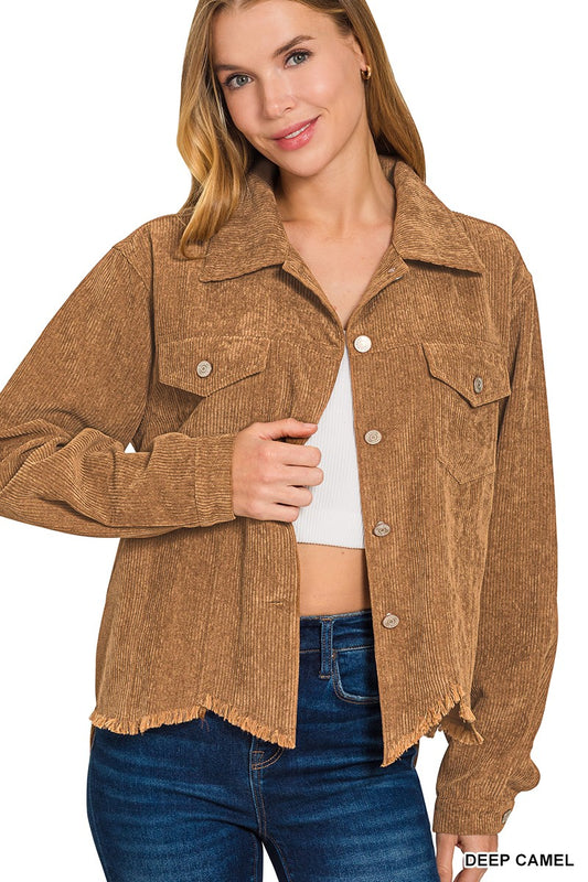 Distressed Corduroy Jacket