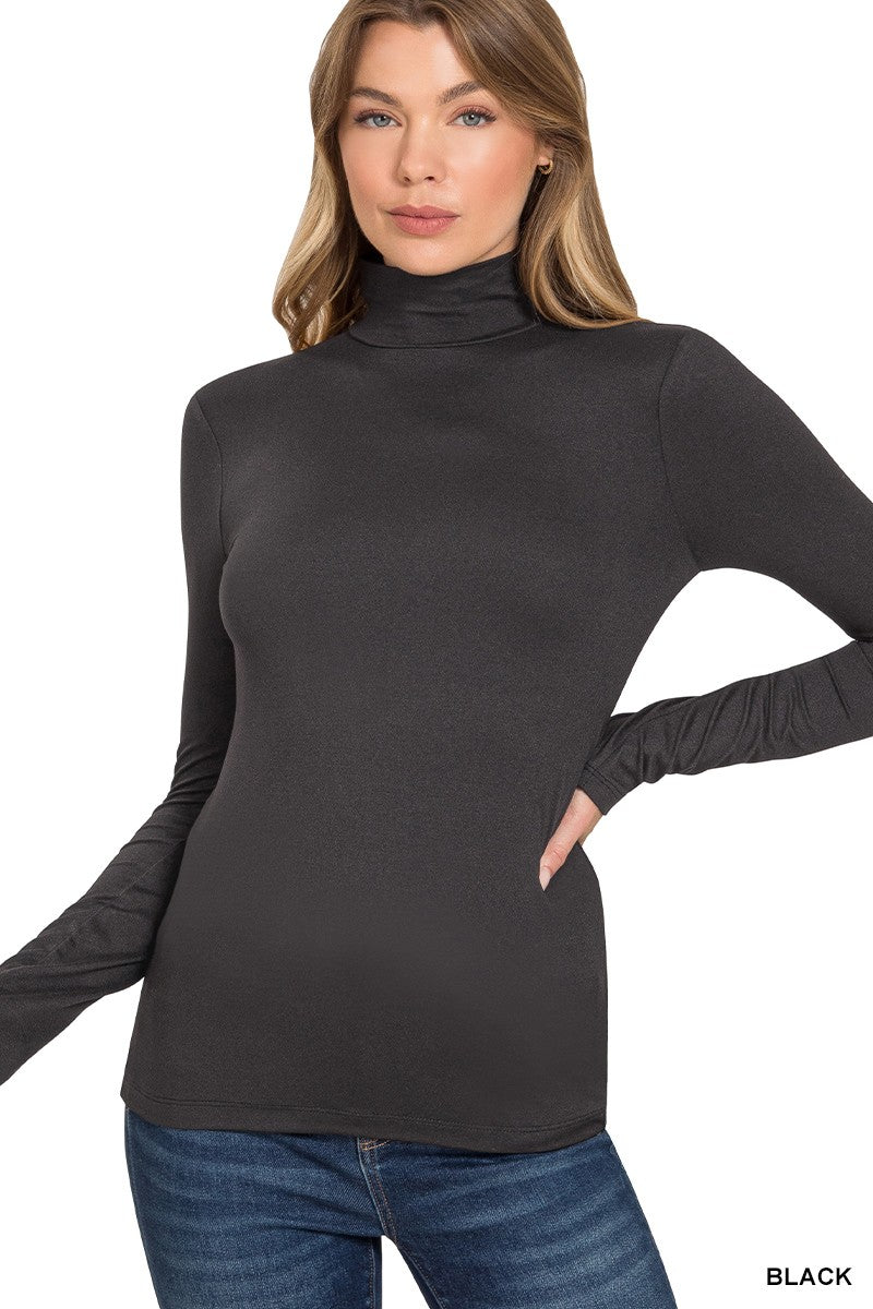 Premium Microfiber Mock Neck Top