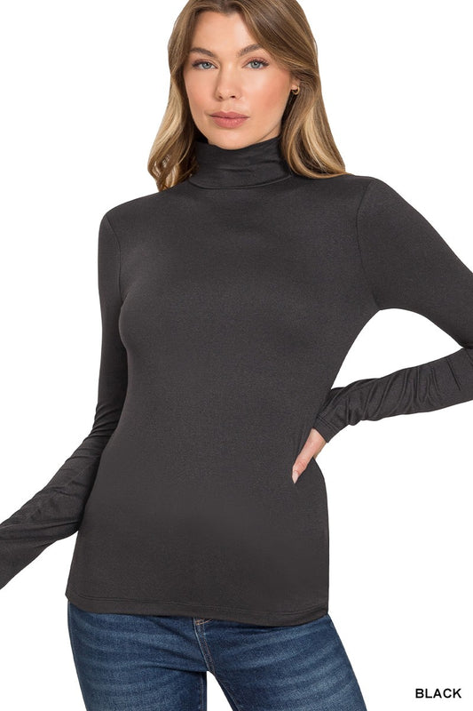 Premium Microfiber Mock Neck Top
