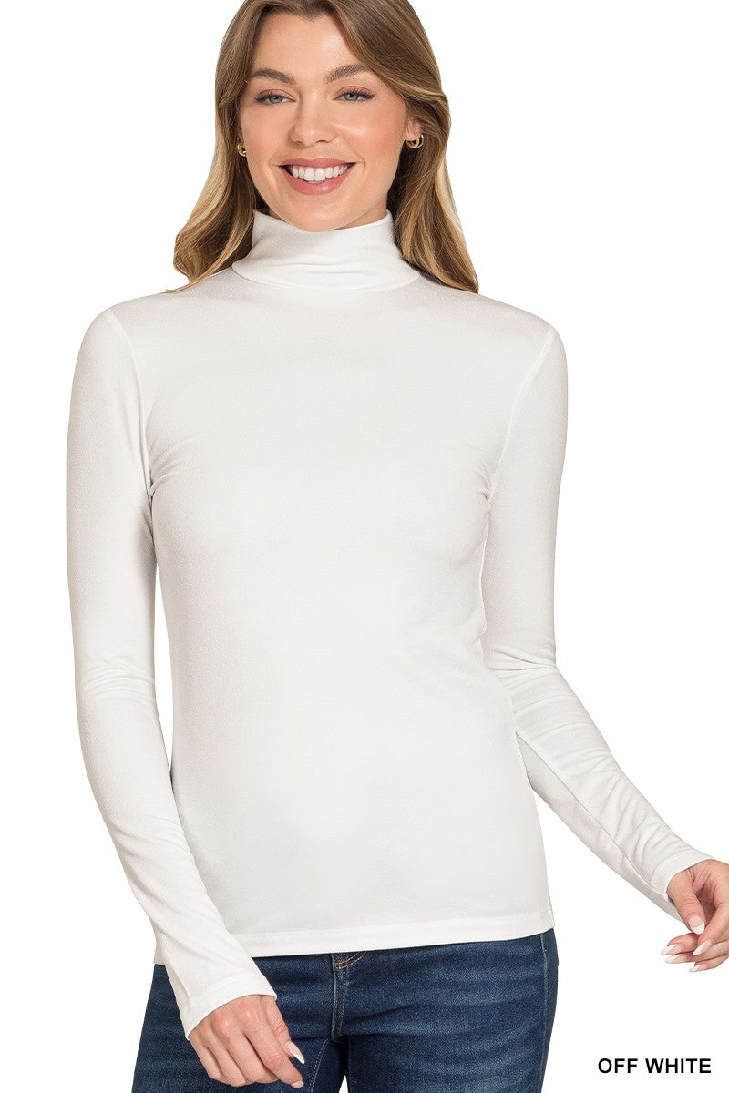Premium Microfiber Mock Neck Top