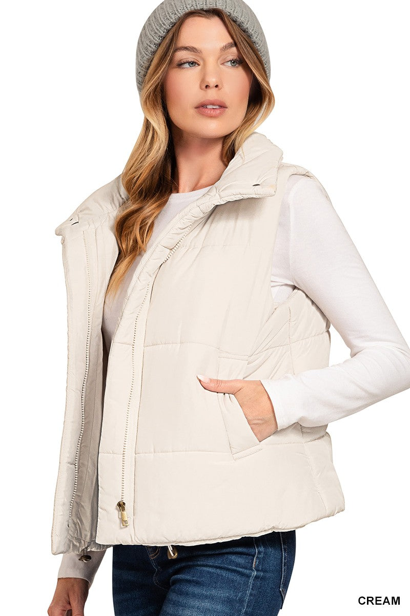 High Neck Puffer Vest