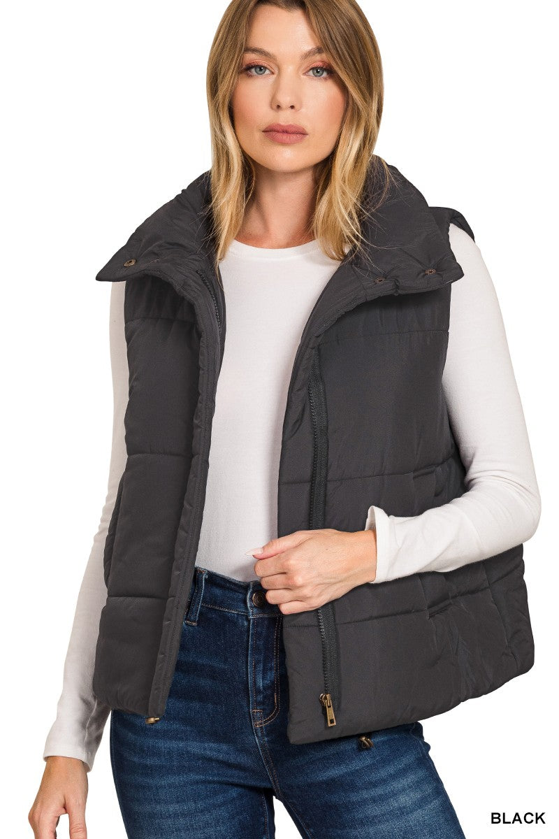 High Neck Puffer Vest