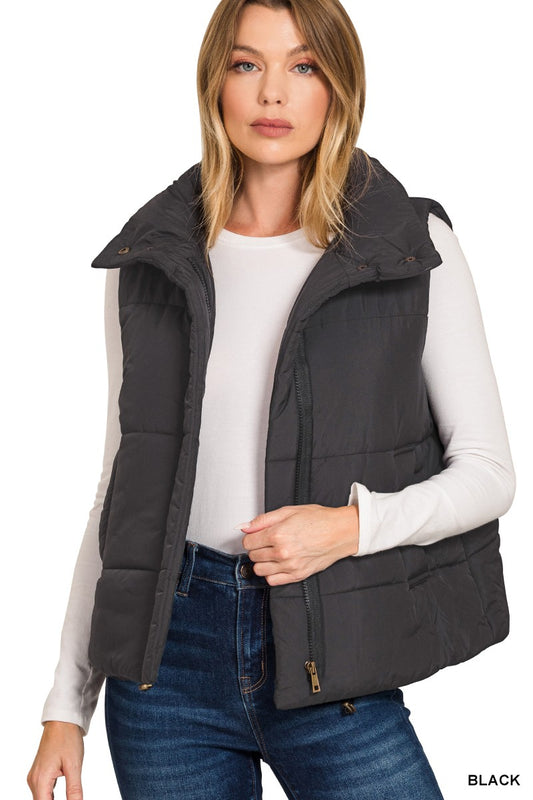 High Neck Puffer Vest