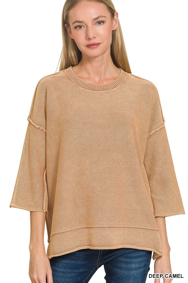 Boxy Side Slit Sweater 2 Colors