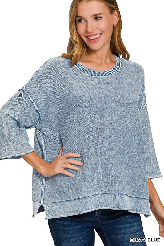 Boxy Side Slit Sweater 2 Colors
